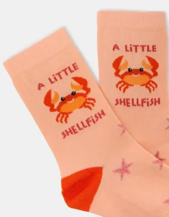 Accessorize A Little Shellfish Socks Peach