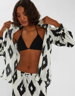Accessorize Abstract Diamond Print Shirt Black