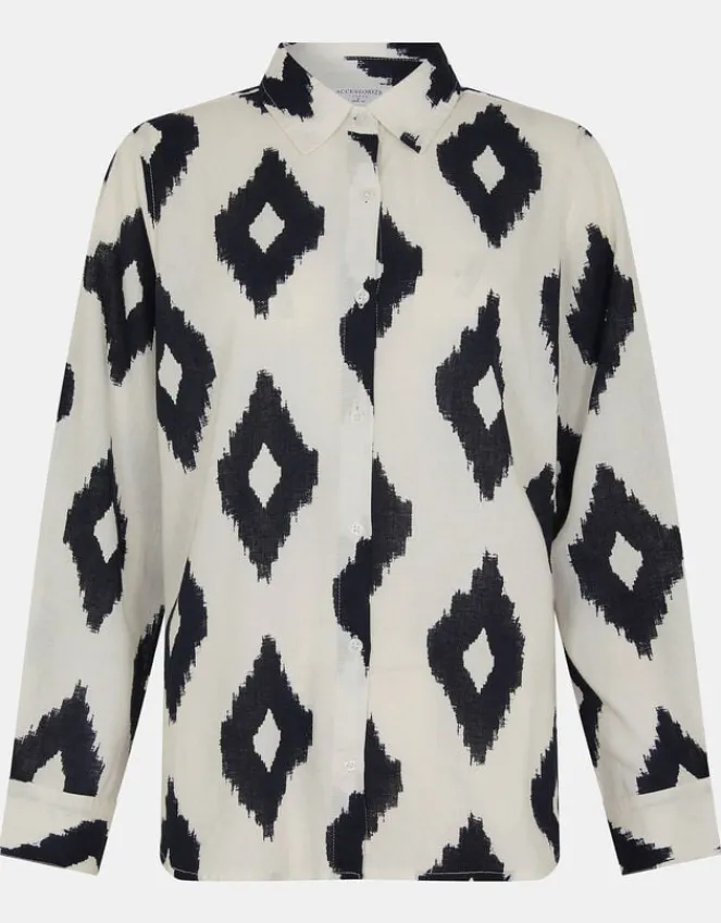 Accessorize Abstract Diamond Print Shirt Black