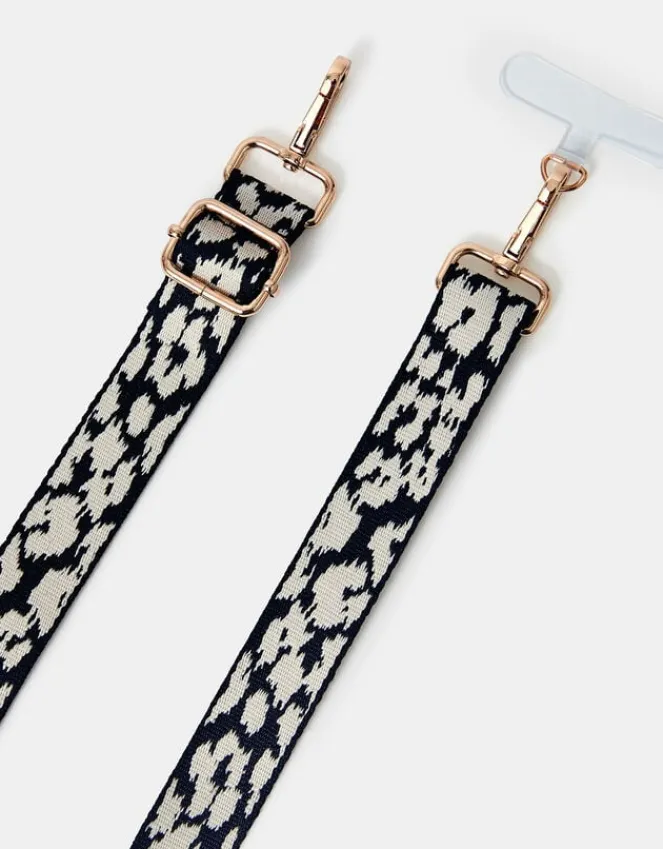 Accessorize Animal Print Webbing Phone Strap