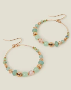 Accessorize Bead Drop Hoop Earrings