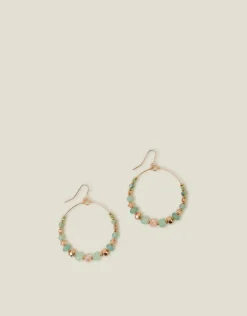 Accessorize Bead Drop Hoop Earrings