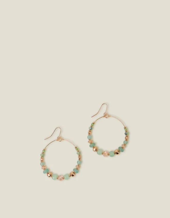 Accessorize Bead Drop Hoop Earrings