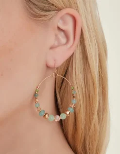 Accessorize Bead Drop Hoop Earrings