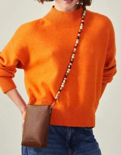 Accessorize Bead Strap Faux Leather Phone Bag