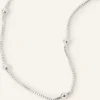Accessorize Beaded Chain Necklace Silver
