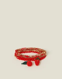 Accessorize Beaded Cherry Stretch Bracelets