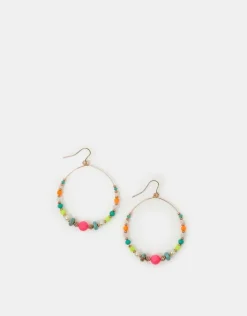 Accessorize Beaded Hoop Drop Earrings
