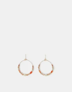 Accessorize Beaded Hoop Mid Drop Earrings