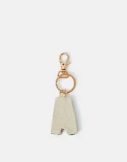 Accessorize Beaded Initial Keyring Multi