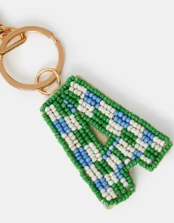 Accessorize Beaded Initial Keyring Multi