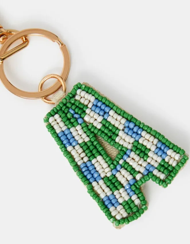 Accessorize Beaded Initial Keyring Multi