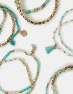 Accessorize Beaded Stretch Bracelets Turquoise