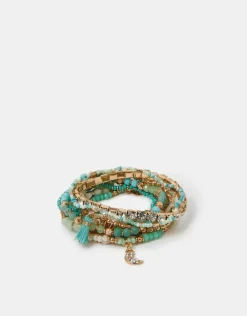 Accessorize Beaded Stretch Bracelets Turquoise