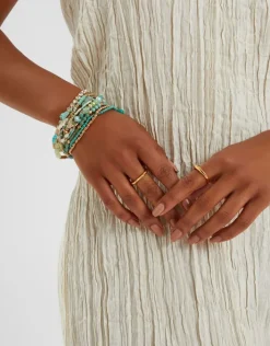 Accessorize Beaded Stretch Bracelets Turquoise