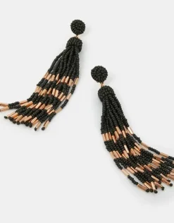 Accessorize Beaded Tassel Drop Earrings