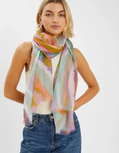 Accessorize Blurred Wave Print Scarf