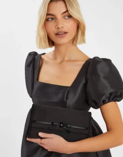 Accessorize Bow Satin Clutch Bag