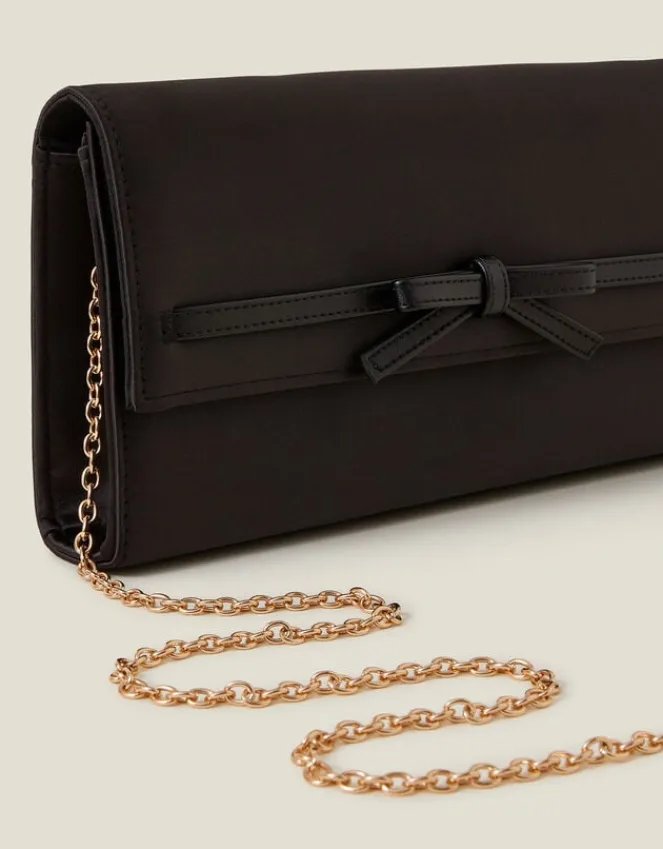 Accessorize Bow Satin Clutch Bag