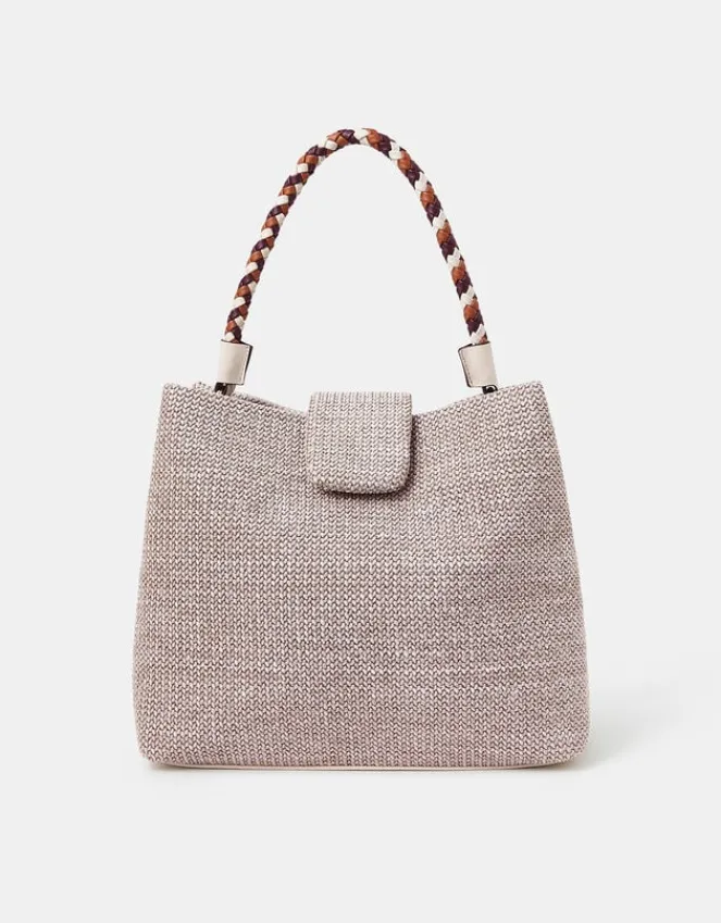 Accessorize Braid Strap Woven Shoulder Bag