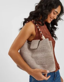 Accessorize Braid Strap Woven Shoulder Bag