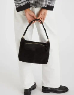 Accessorize Braided Strap Suede Shoulder Bag