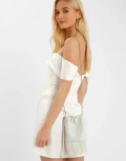 Accessorize Bridal Bead Fringe Bucket Bag