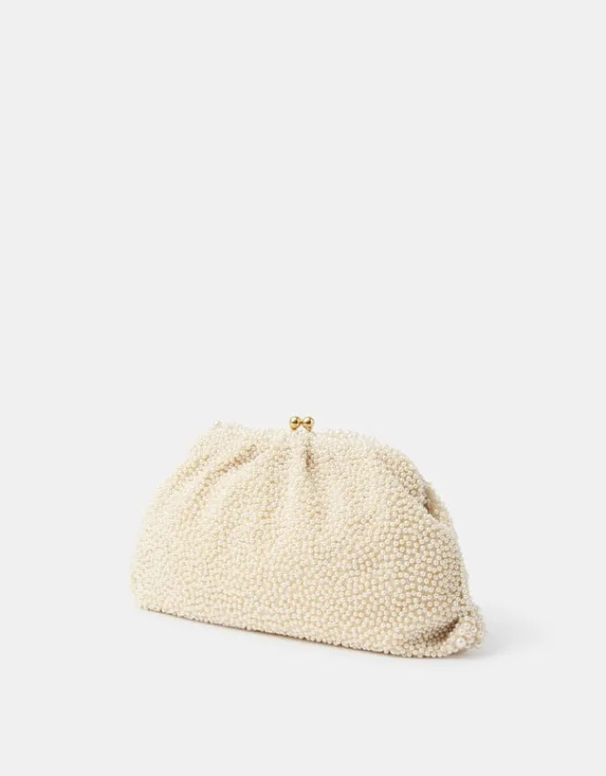 Accessorize Bridal Cloud Pearl Beaded Mini Bag