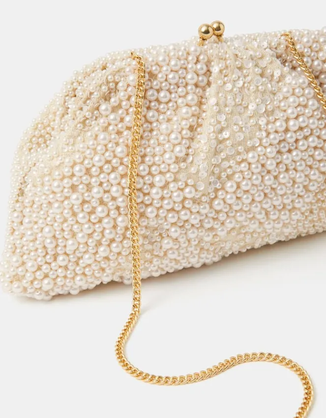 Accessorize Bridal Cloud Pearl Beaded Mini Bag