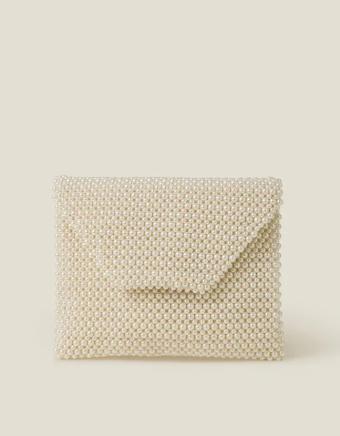 Accessorize Bridal Pearl Envelope Clutch Bag