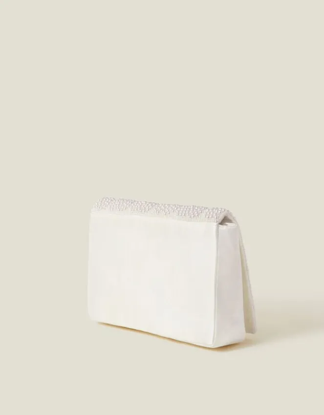 Accessorize Bridal Pearl Heart Clutch Bag