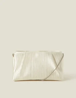 Accessorize Bridal Pleated Satin Clutch Bag