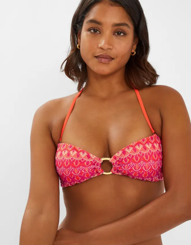 Accessorize Bright Crochet Bandeau Bikini Top Multi
