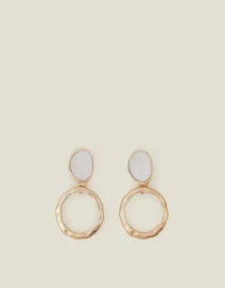 Accessorize Brushed Metal Tiny Doorknocker Earrings