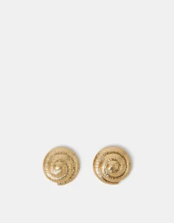 Accessorize Brushed Swirl Statement Earrings Gold