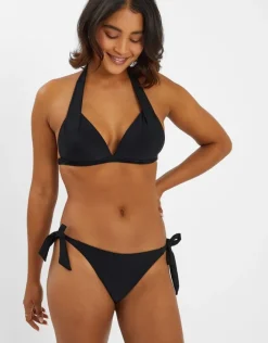 Accessorize Bunny Side Tie Bikini Bottoms Black