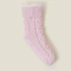 Accessorize Cable Knit Slipper Socks
