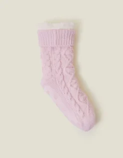 Accessorize Cable Knit Slipper Socks