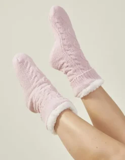 Accessorize Cable Knit Slipper Socks