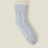 Accessorize Cable Knit Slipper Socks Grey