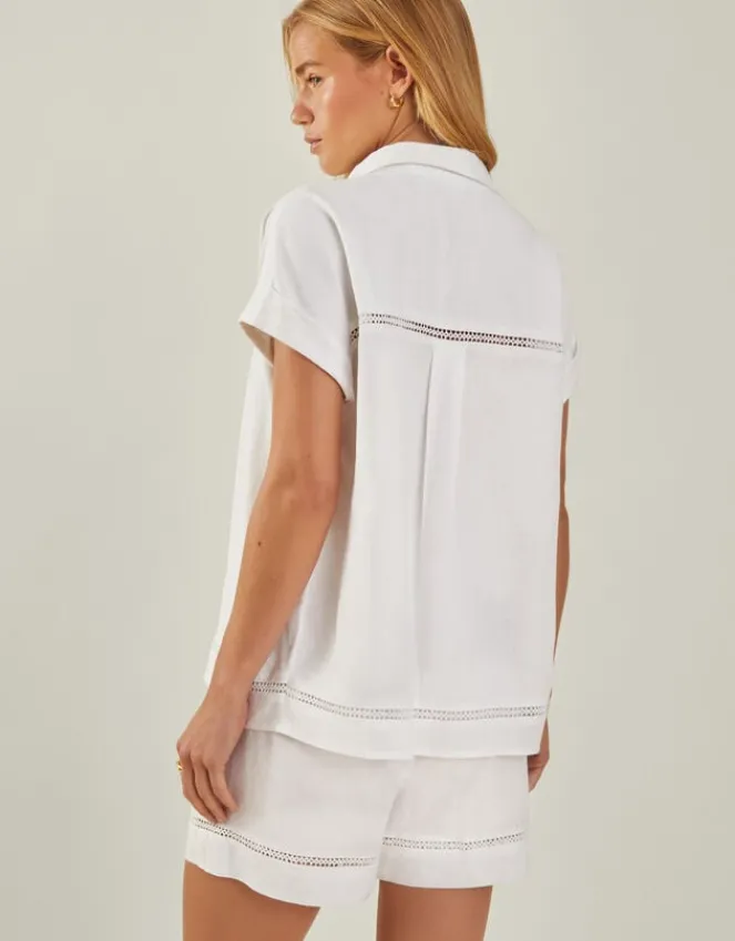 Accessorize Cap Sleeve Boxy Shirt White