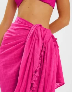 Accessorize Check Tassel Sarong