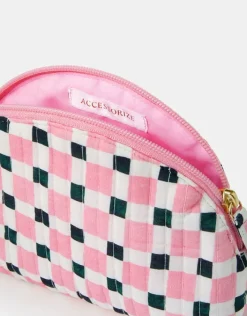 Accessorize Checkerboard Curved Make Up Bag