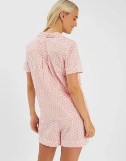 Accessorize Checkerboard Sun Print Short Pyjamas Set Pink