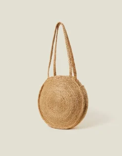 Accessorize Cherry Round Jute Shoulder Bag
