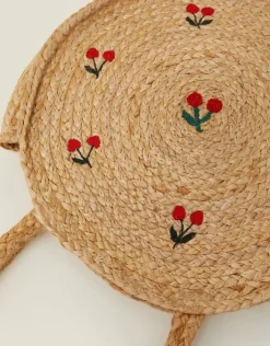 Accessorize Cherry Round Jute Shoulder Bag