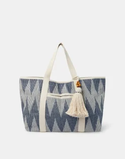 Accessorize Chevron Canvas Beach Bag