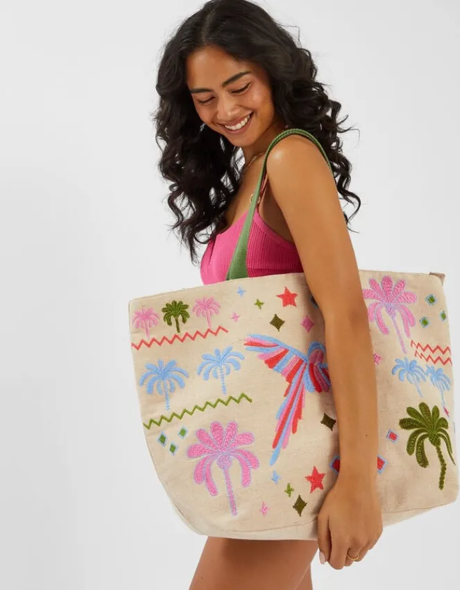 Accessorize Chevron Canvas Beach Bag