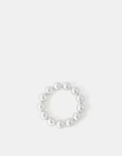 Accessorize Chunky Bead Bracelet Silver