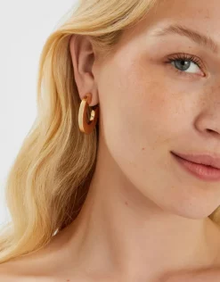 Accessorize Chunky Flat Hoop Earrings